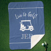 Couverture Sherpa Golf Panier Monogramme Initiales Classique Bleu