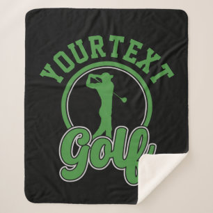 Couverture Sherpa Golf personnalisé AJOUTER NOM Retro Pro Golfer Swi