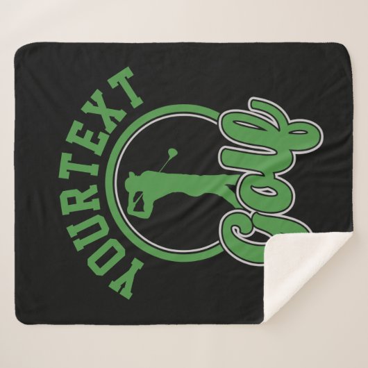 Couverture Sherpa Golf personnalisé AJOUTER NOM Retro Pro Golfer Swi (Devant (Horizontal))