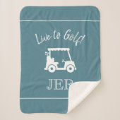 Couverture Sherpa Golfeuse Chariot de Golf Initiales Monogrammées Ve (Devant)