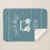 Couverture Sherpa Golfeuse Chariot de Golf Initiales Monogrammées Ve (Devant (Horizontal))