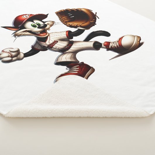 Couverture Sherpa Goofy Cat Baseball Pitcher Monte (3/4)