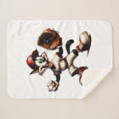 Couverture Sherpa Goofy Cat Baseball Pitcher Monte (Devant (Horizontal))