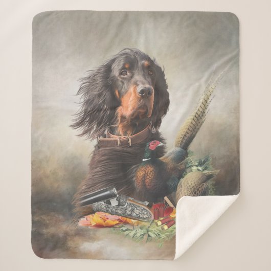 Couverture Sherpa Gordon setter avec faisans, Art (Devant)