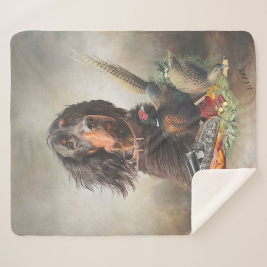 Couverture Sherpa Gordon setter avec faisans, Art (Devant (Horizontal))