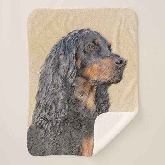 Couverture Sherpa Gordon Setter Painting - Cute Original Dog Art (Devant)