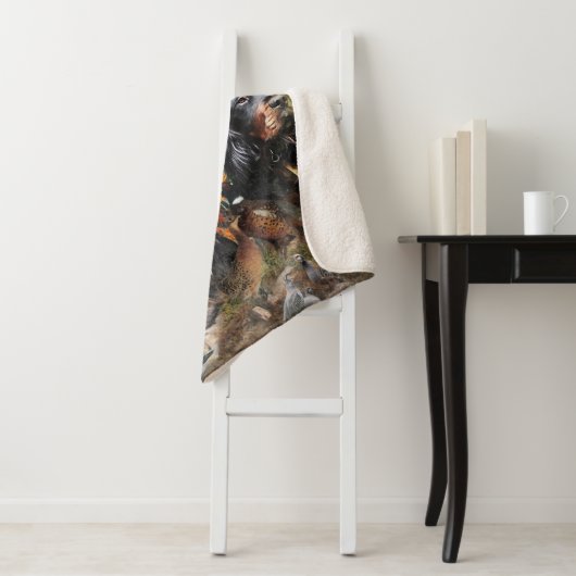 Couverture Sherpa Gordon Setters, Passion pour les oiseaux, Art (En situation)