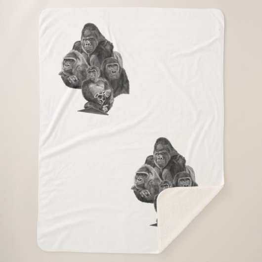 Couverture Sherpa Gorilla Blanket (ゴリラのブランケット)Gorilla Life SHOP (Devant)