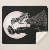 Couverture Sherpa Gothique Emo Enfants Kiss Valentine's Day (Devant (Horizontal))