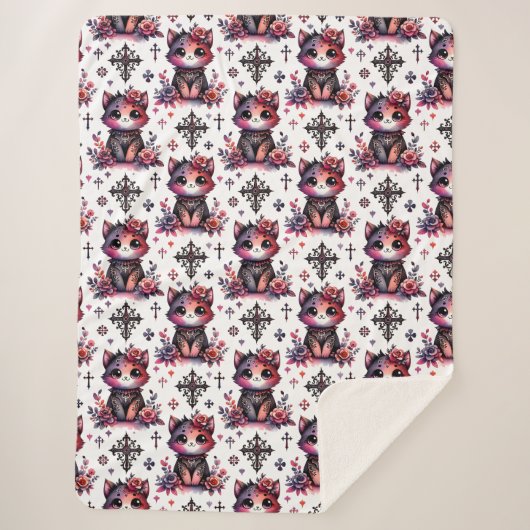 Couverture Sherpa Gothique Kitten (Devant)