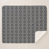 Couverture Sherpa Gothique noir blanc 8 pointes étoile géométrique (Devant (Horizontal))