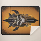 Couverture Sherpa Gothique Tribal Crâne Sherpa Blanket (Devant (Horizontal))