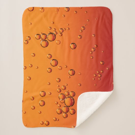 Couverture Sherpa gouttelettes d'eau sur la surface orange (Devant)