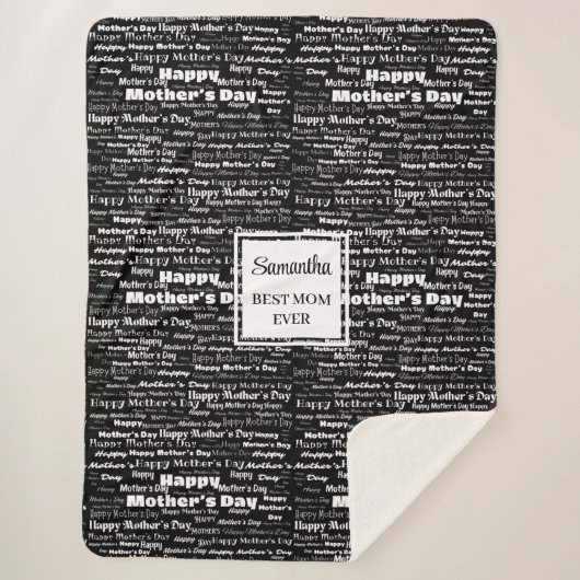 Couverture Sherpa Graceful Black Script Mother’s Day Personalized (Devant)