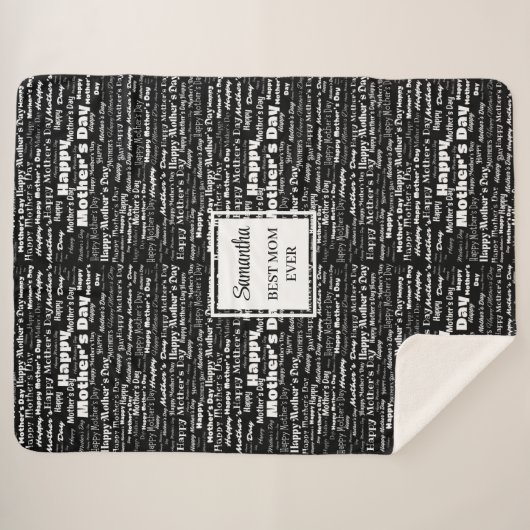 Couverture Sherpa Graceful Black Script Mother’s Day Personalized (Devant (Horizontal))