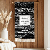 Couverture Sherpa Graceful Black Script Mother’s Day Personalized