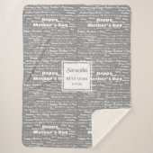 Couverture Sherpa Graceful Grey Script Mother’s Day Personalized  (Devant)