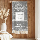 Couverture Sherpa Graceful Grey Script Mother’s Day Personalized 
