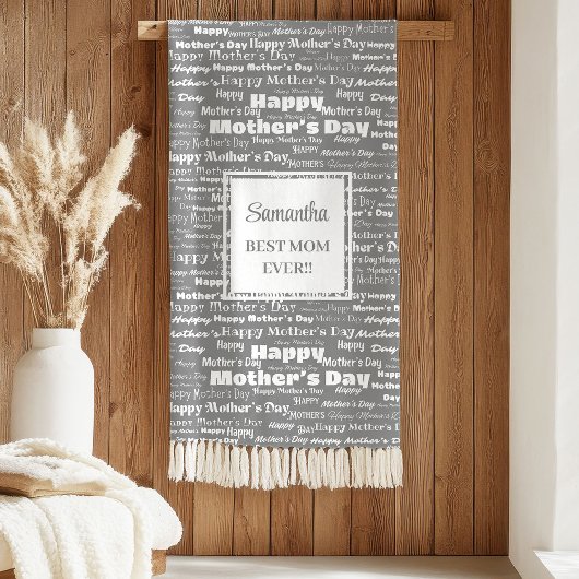 Couverture Sherpa Graceful Grey Script Mother’s Day Personalized 