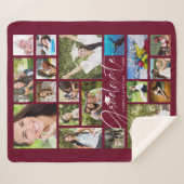 Couverture Sherpa GRADUATE Moderne 19 Photo Collage Script Maroon (Devant (Horizontal))