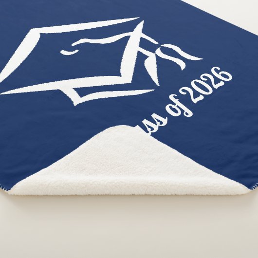 Couverture Sherpa Graduation Class of 20?? BLUCLWHT Customize Year (3/4)