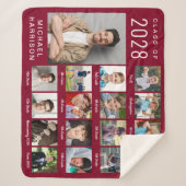 Couverture Sherpa Graduation moderne 17 Photo Collage Bourgogne (Devant)