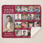 Couverture Sherpa Graduation moderne 17 Photo Collage Bourgogne (Devant (Horizontal))