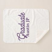 Couverture Sherpa Graduation name purple simple minimal stylish call (Devant (Horizontal))