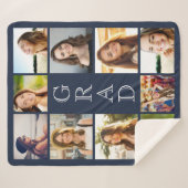 Couverture Sherpa Graduation Photo Collage Bleu personnalisé (Devant (Horizontal))