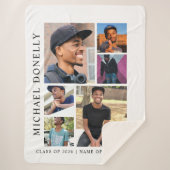 Couverture Sherpa Graduation White Trendy 6 Photo Collage (Devant)