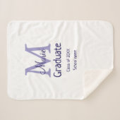 Couverture Sherpa Gradué ajouter nom monogramme violet simple m mini (Devant (Horizontal))