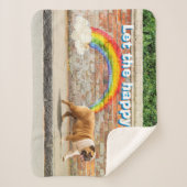 Couverture Sherpa Graffiti de chien et d'arc-en-ciel (Devant)