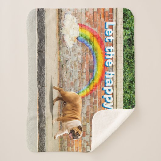 Couverture Sherpa Graffiti de chien et d'arc-en-ciel (Devant)
