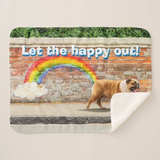 Couverture Sherpa Graffiti de chien et d'arc-en-ciel (Devant (Horizontal))