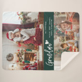 Couverture Sherpa Gramdma Grandkids Photo Collage Noël (Devant (Horizontal))