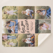 Couverture Sherpa Grand-mère cadeau 8 photo petit-enfant simple typo (Devant (Horizontal))