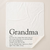 Couverture Sherpa Grand-mère Définition Black and White Modern Fun (Devant)