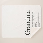 Couverture Sherpa Grand-mère Définition Black and White Modern Fun (Devant (Horizontal))