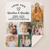 Couverture Sherpa Grand-mère et grand-père 7 Photo Blanc (Devant)
