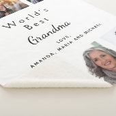 Couverture Sherpa Grand-mère grand-mère famille photo collage blanc (3/4)