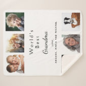 Couverture Sherpa Grand-mère grand-mère famille photo collage blanc (Devant (Horizontal))