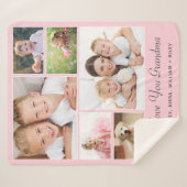 Couverture Sherpa Grand-mère Photo Collage rose (Devant (Horizontal))