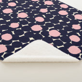 Couverture Sherpa Grand motif de point bleu et rose (3/4)