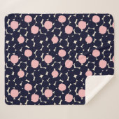 Couverture Sherpa Grand motif de point bleu et rose (Devant (Horizontal))