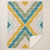 Couverture Sherpa Grand Motif géométrique dans les tons pastel Earth (Devant)