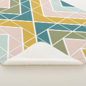 Couverture Sherpa Grand Motif géométrique dans les tons pastel Earth (3/4)