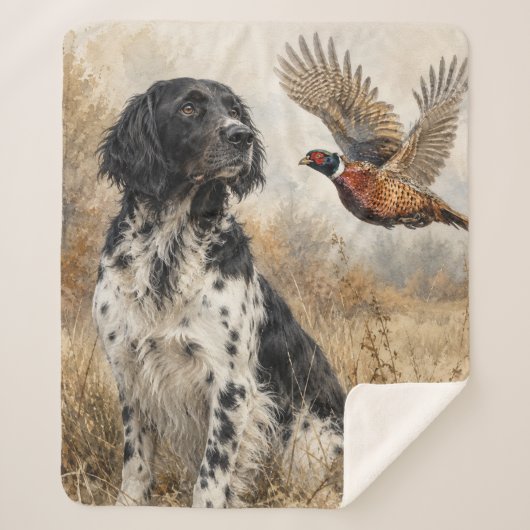 Couverture Sherpa Grand Münsterländer avec Faisan (Devant)