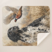 Couverture Sherpa Grand Münsterländer avec Faisan (Devant (Horizontal))