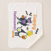 Couverture Sherpa Grand oiseau et nombre | Joyeux Halloween (Devant)