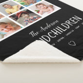 Couverture Sherpa Grand-parents 6 Collage photo en noir personnalisé (3/4)